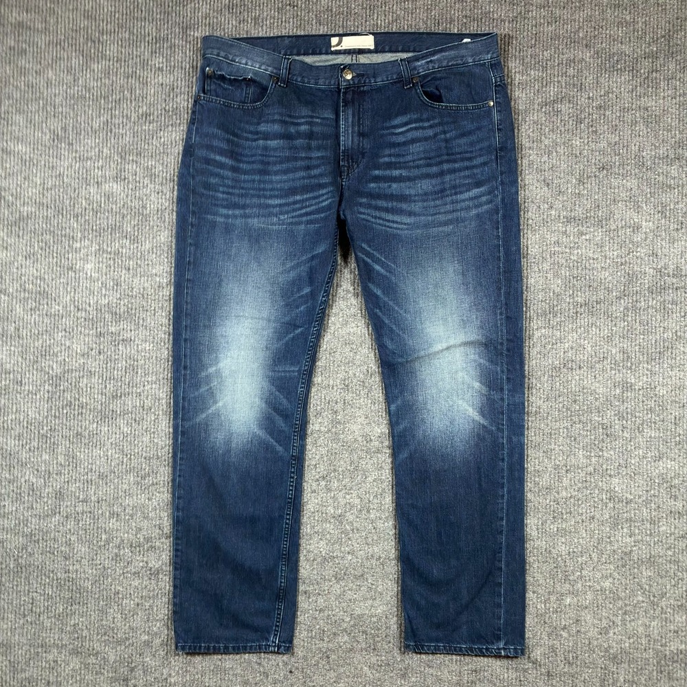 Dressman Mens Straight Jeans Size 40x32 Blue Denim Cotton Casual Mid Rise